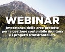 Webinar - Importanza delle aree protette per la gestione sostenibile montana e i progetti transfrontalieri