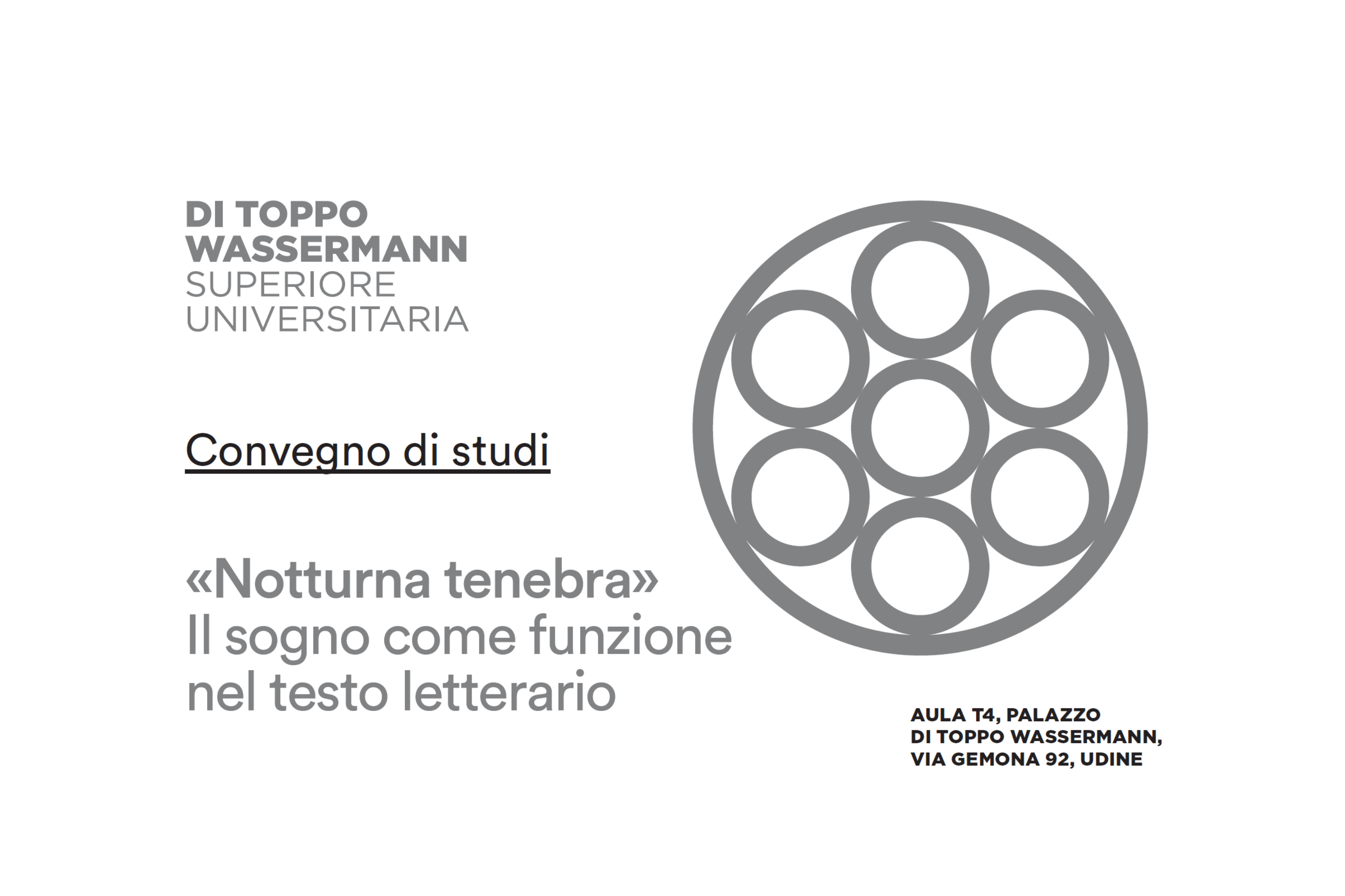 Convengo di studi "Notturna tenebra" Il sogno come funzione nel testo letterario